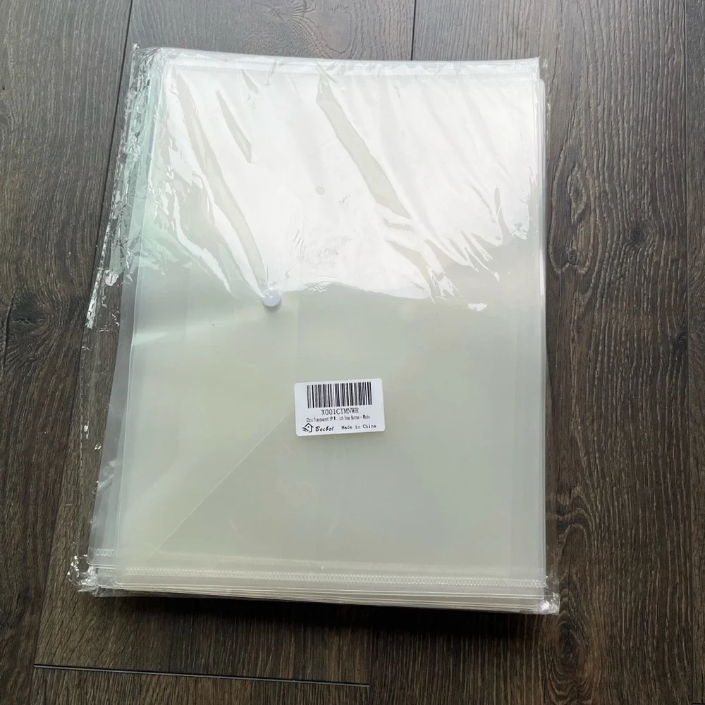 Clear Plastic Document Folders Set